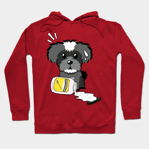 Cute schnauzer spilled mayonnaise Hoodie by Pet Station